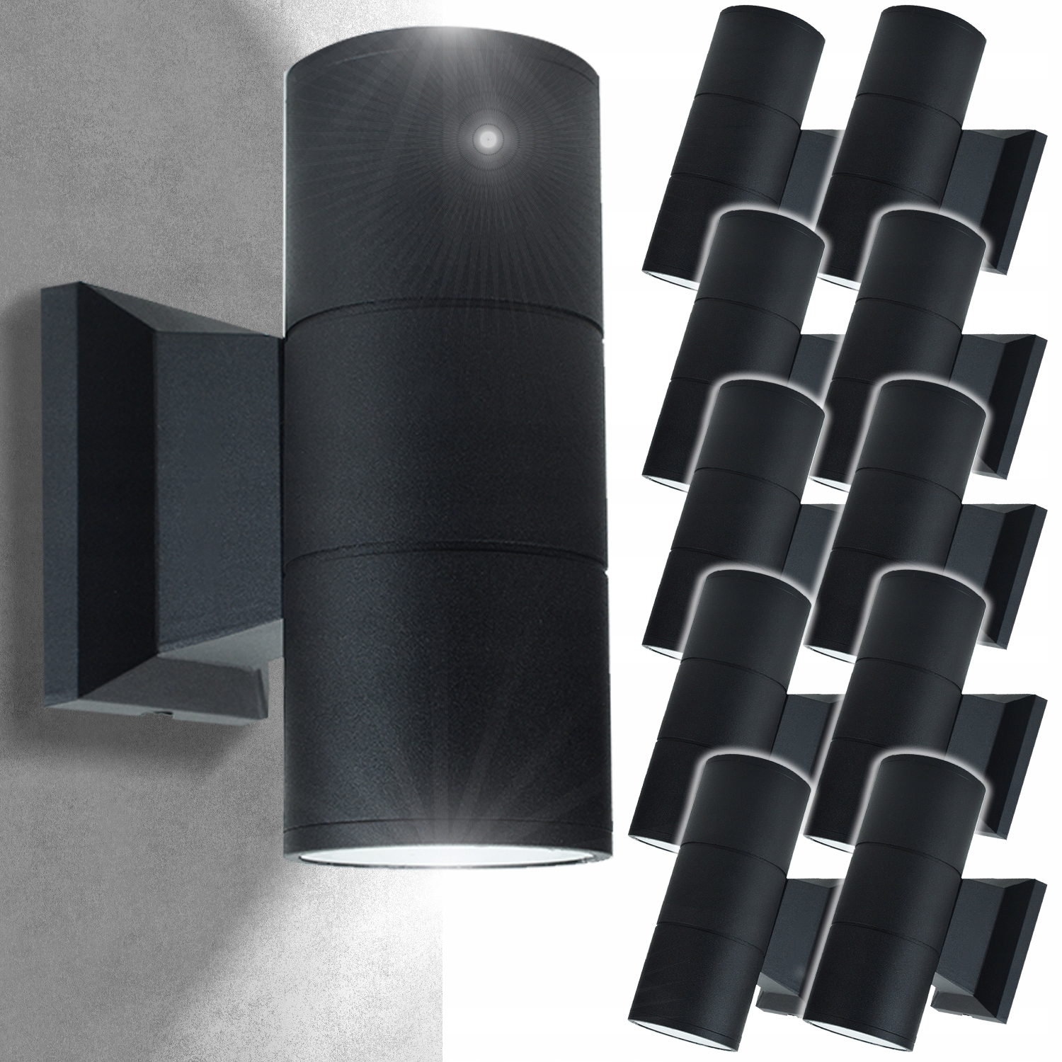 11x Vodotěsné venkovní nástěnné svítidlo Dekorativní hliník