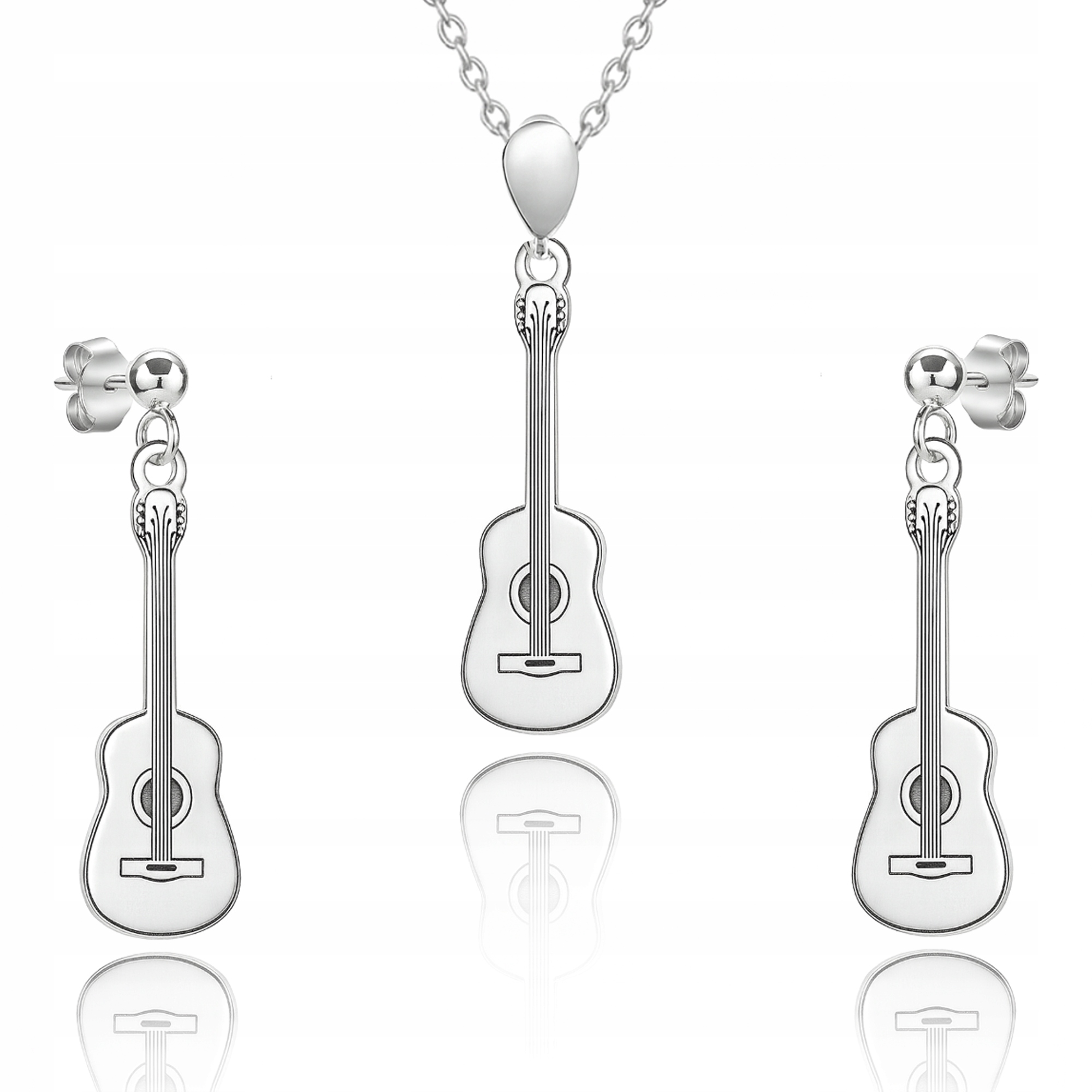 Sada stříbrných šperků Kytara klasická Dárek pro hudebníka Stříbro 925