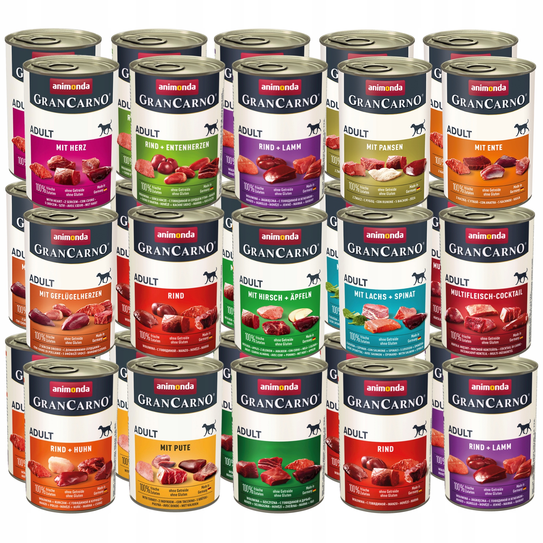 Animonda GranCarno Adult puszka Zestaw 30x400g – MIX podstawowych smaków