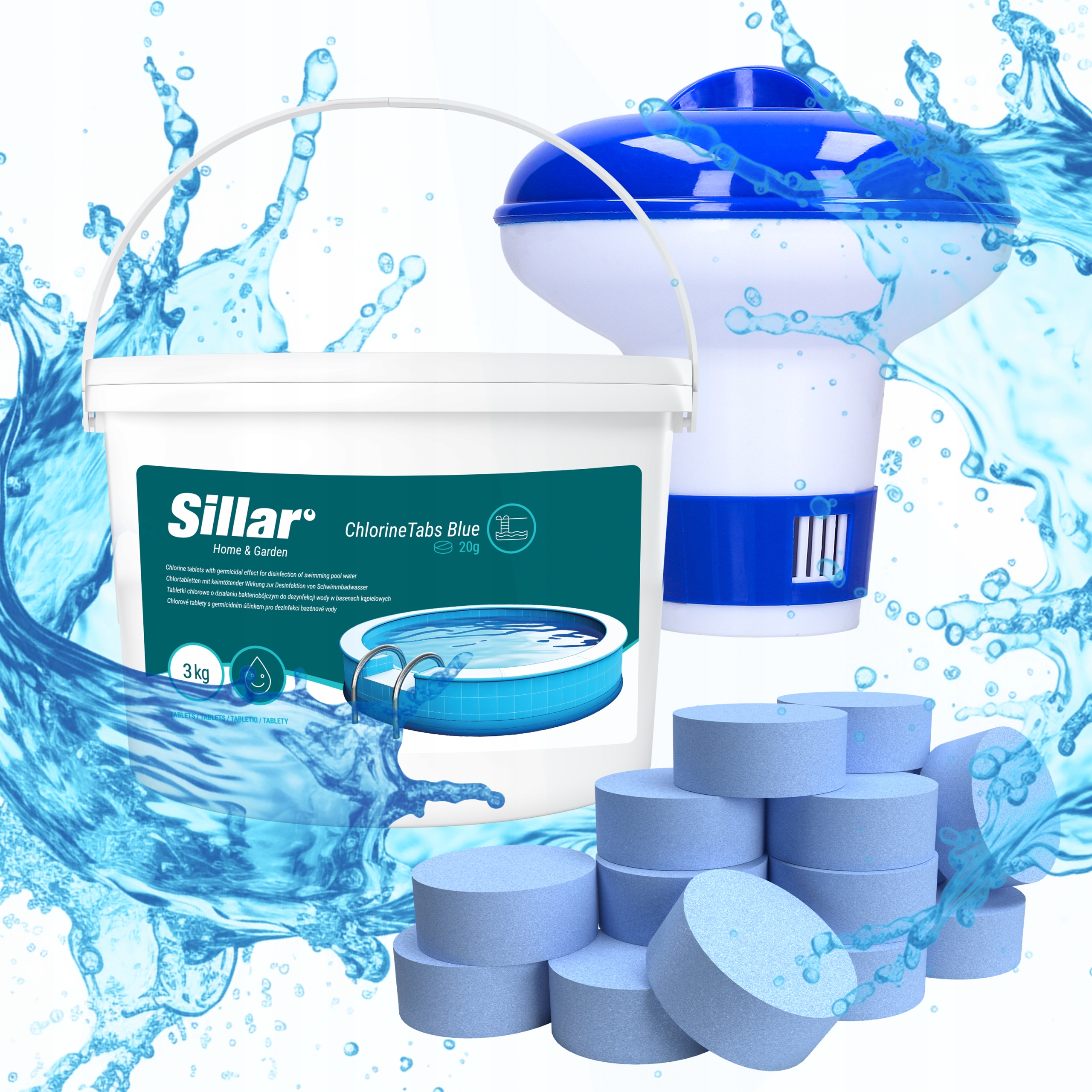 11w1 chlor do basenu 3kg 20g multi tabletki do basenu jacuzzi dozownik