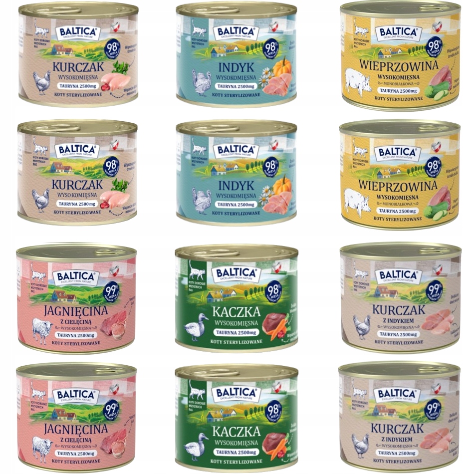Baltica Smaki Regionów Mokra Karma dla Kota MIX 12x 185g Bezzbożowa