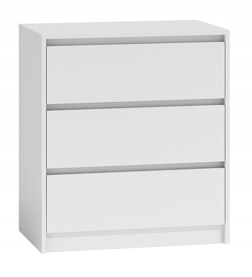 

Nowoczesna Komoda Biała 70CM Szafka 3 Szuflady Abs