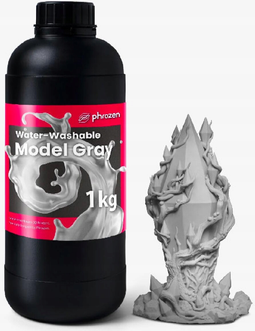 Uv pryskyřice Phrozen Water Washable Model Grey 1 kg 1 l pro 3D tiskárnu