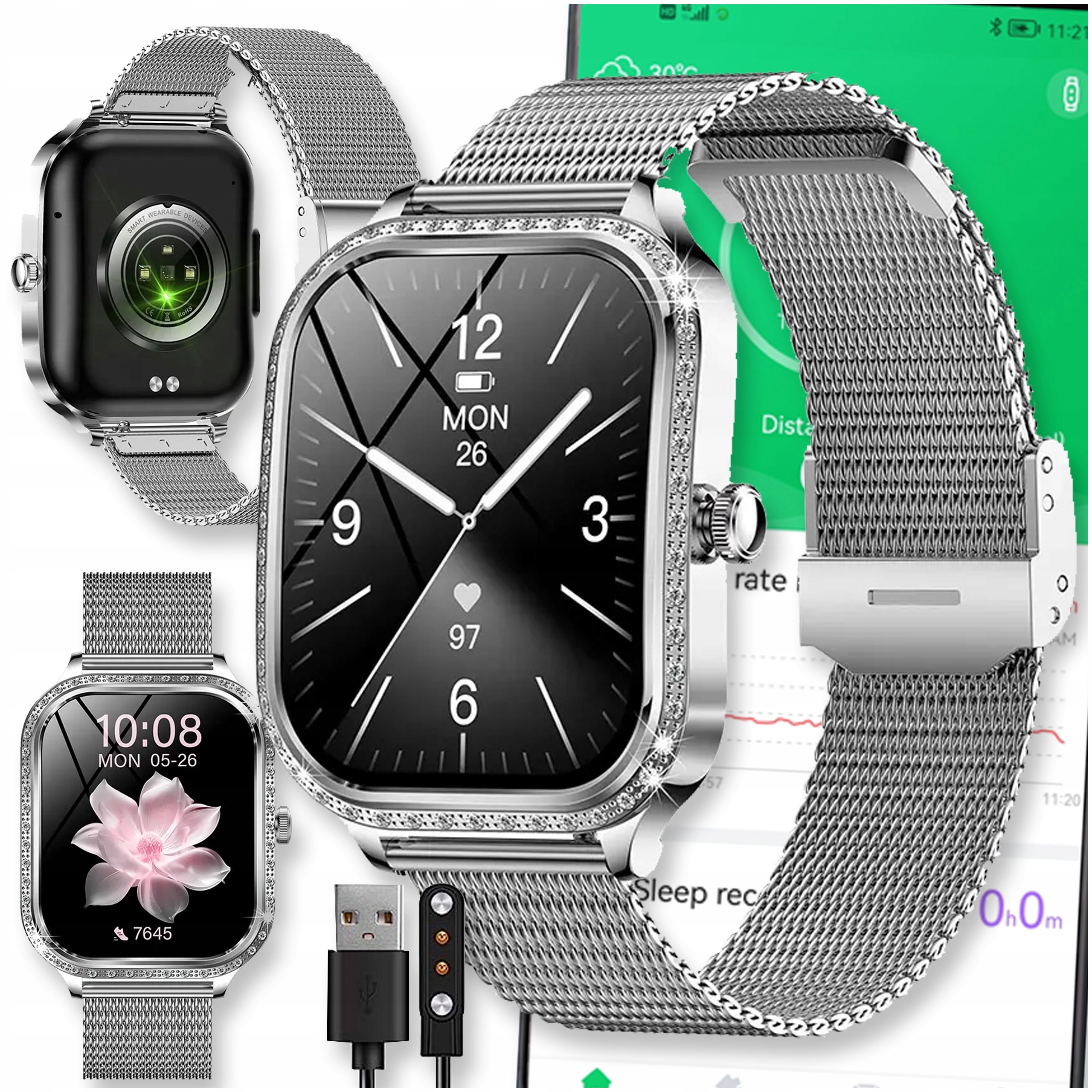 Smartwatch Watch Zegarek Amoled Bluetooth Rozmowy Menu Pl Damski Smartband