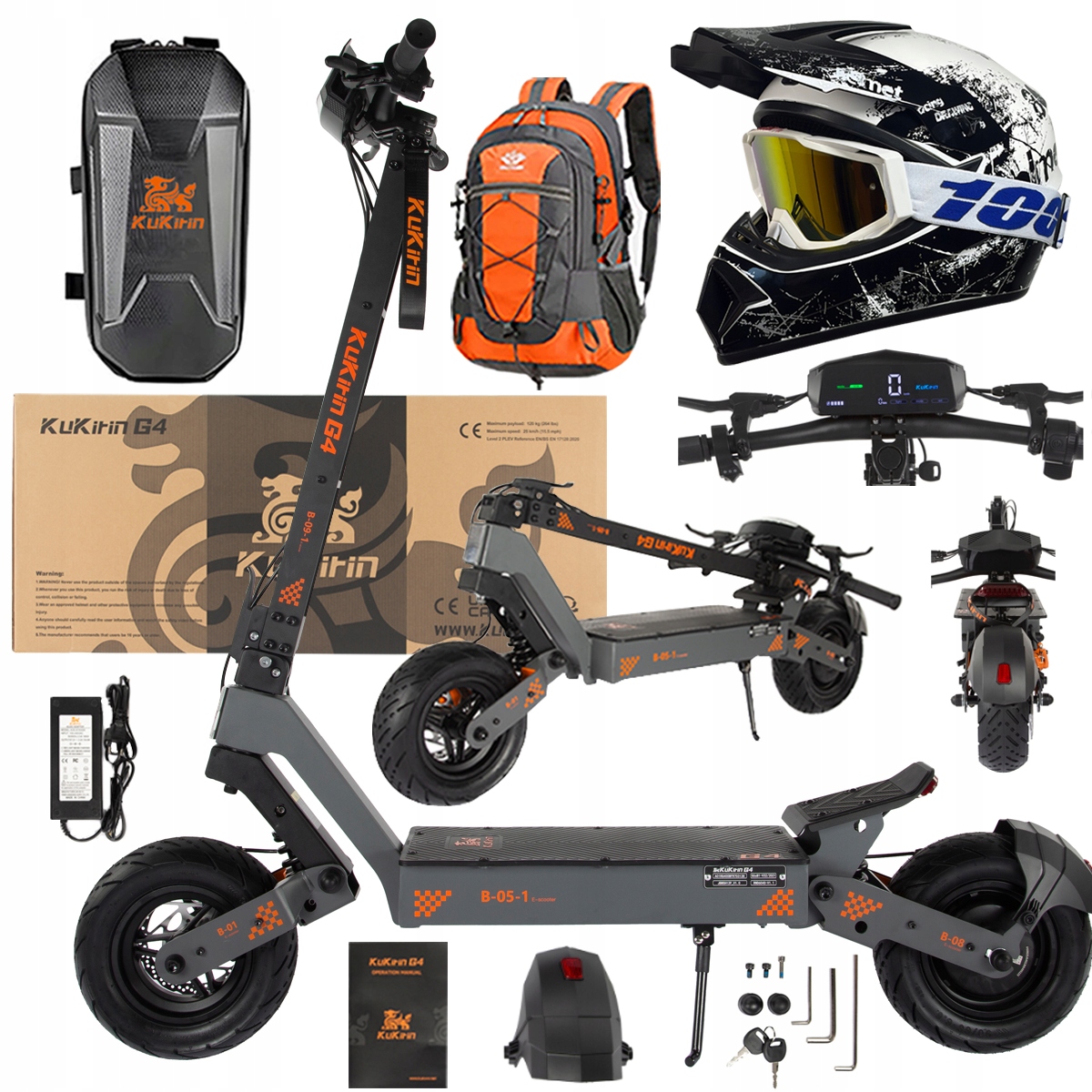 KuKirin G4 Skládací elektrická vozidla 2000W 70KM/H 60V 20Ah 75km +Dárek