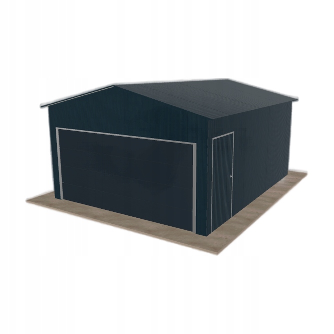 Plechová garáž 4.5 x 5.5 m, jednopolohová, dvouspádová Grafit