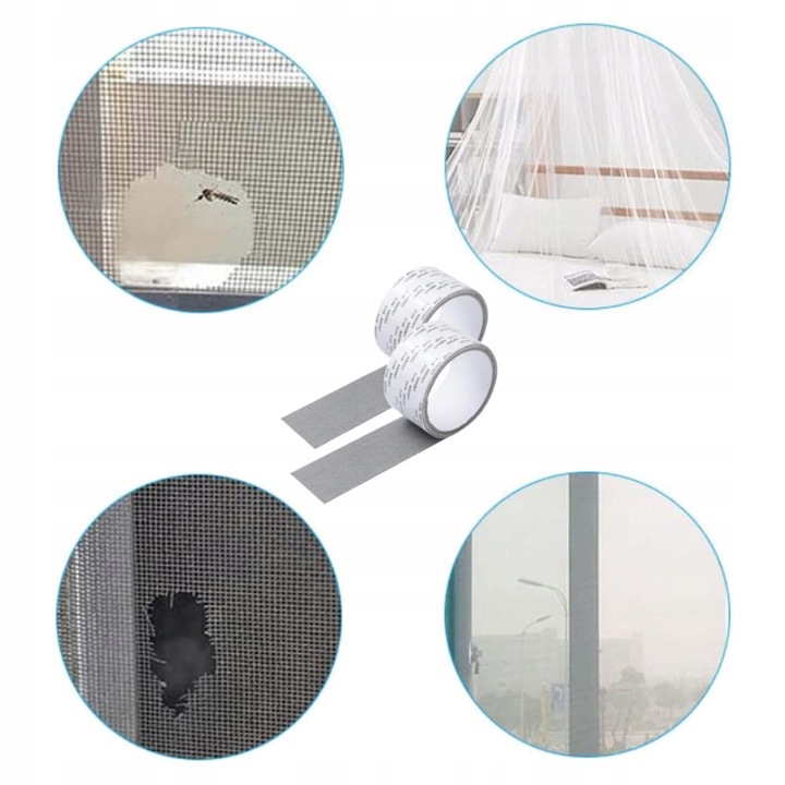 WYTRZYMAŁA TAŚMA naprawcza SAMOPRZYLEPNA DO NAPRAWY MOSKITIERY na okno Kolor biały