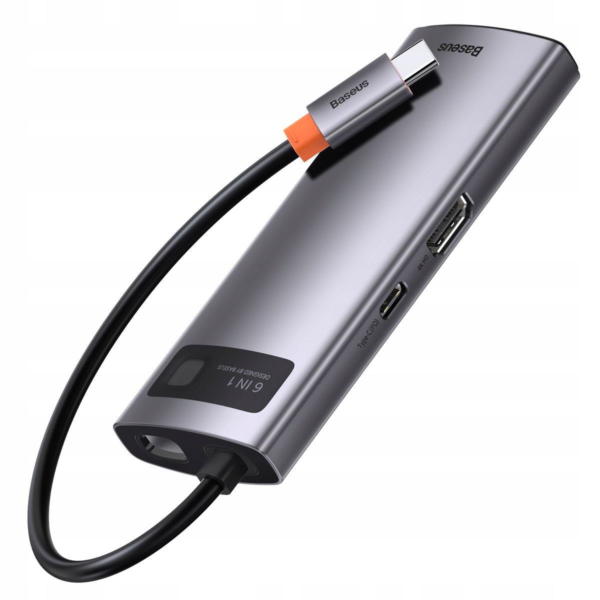 Baseus Hub 6V1 Rozbočovač Usb-c Na Hdmi 3x USB3.0 Pd 100W RJ45 Lan