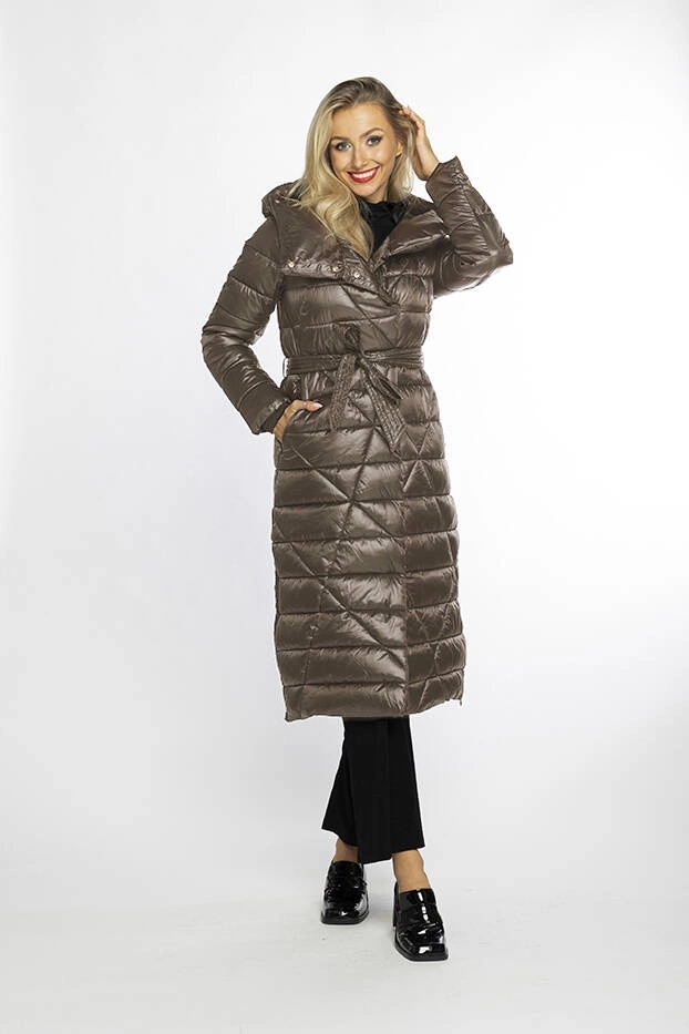 Bunda S Páskem A Kapucí J9069B Camel 52
