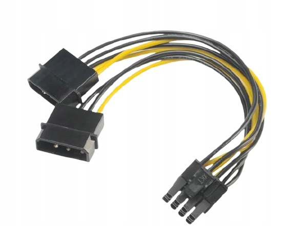 

Akasa adapter zasilania 2x Molex na 6+2pin PCIe
