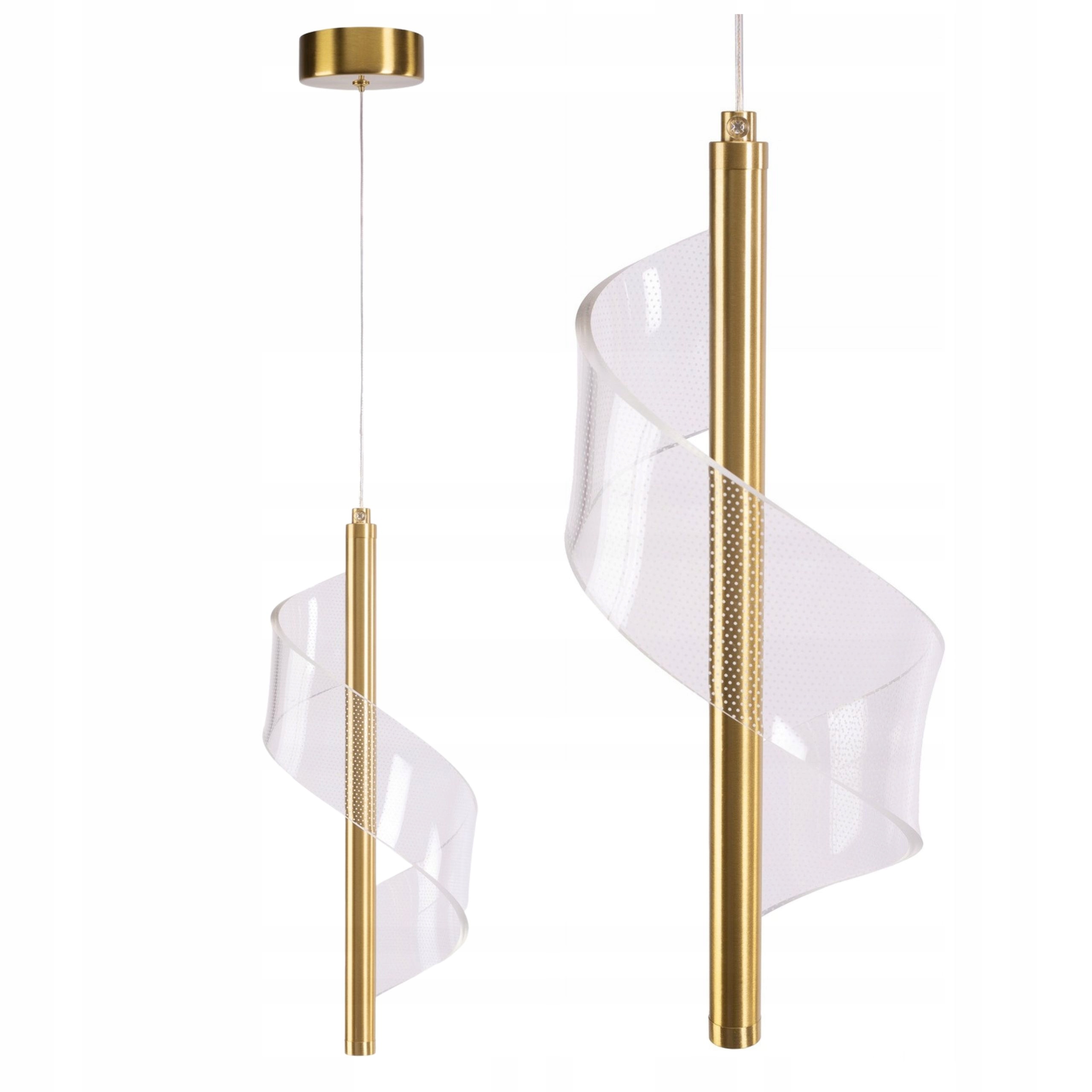 Lampa Wisząca Pojedyncza Sufitowa Tuba Złota Glamour Do Jadalni Nad Stół