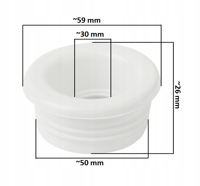 USZCZELKA REDUKCYJNA WARGOWA 50/32 GUMOWA BIAŁA EAN (GTIN) 5906168958045