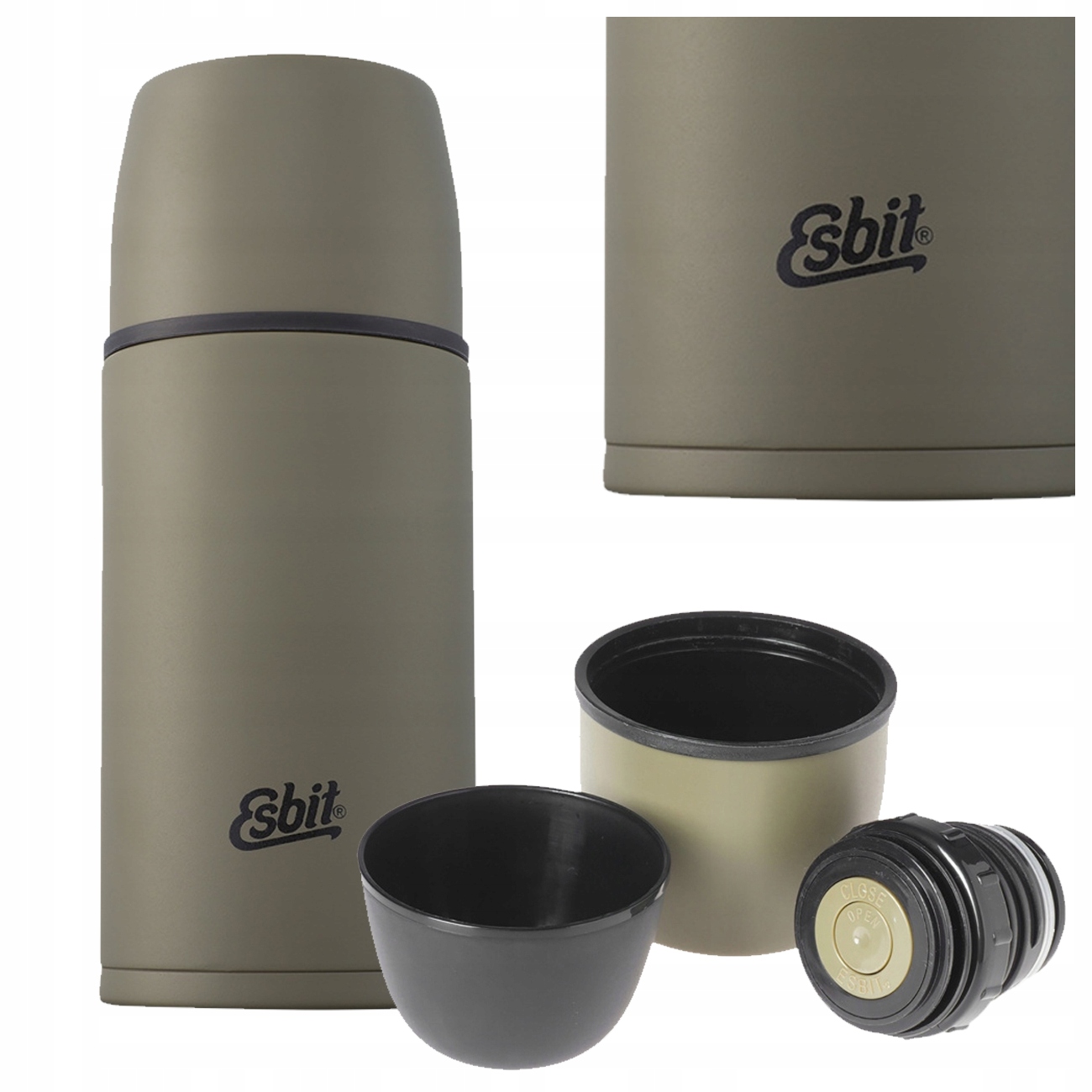 Termos Próżniowy 2 Kubki Esbit Vacuum Flask 0,7L Stalowy Oliwkowy 700ML