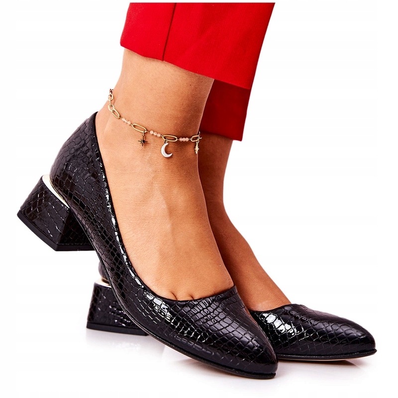 Kožené Hadí Lodičky 3118 Černé 36