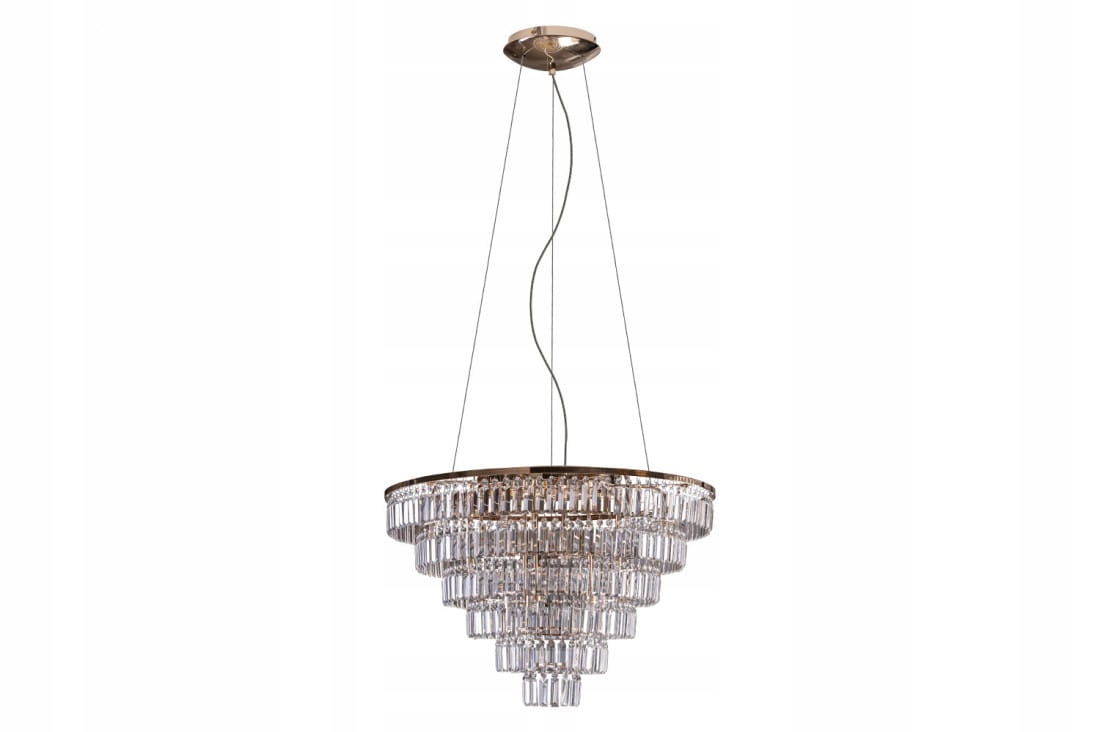 Lampa wisząca złota z kryształkami, żyrandol do salonu Salerno AZzardo
