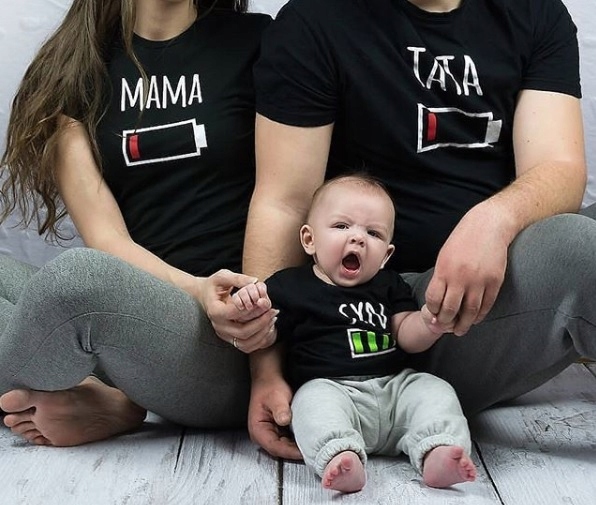 Zestaw koszulek dla rodziny MAMA TATA SYN CÓRKA Rozmiar uniwersalny