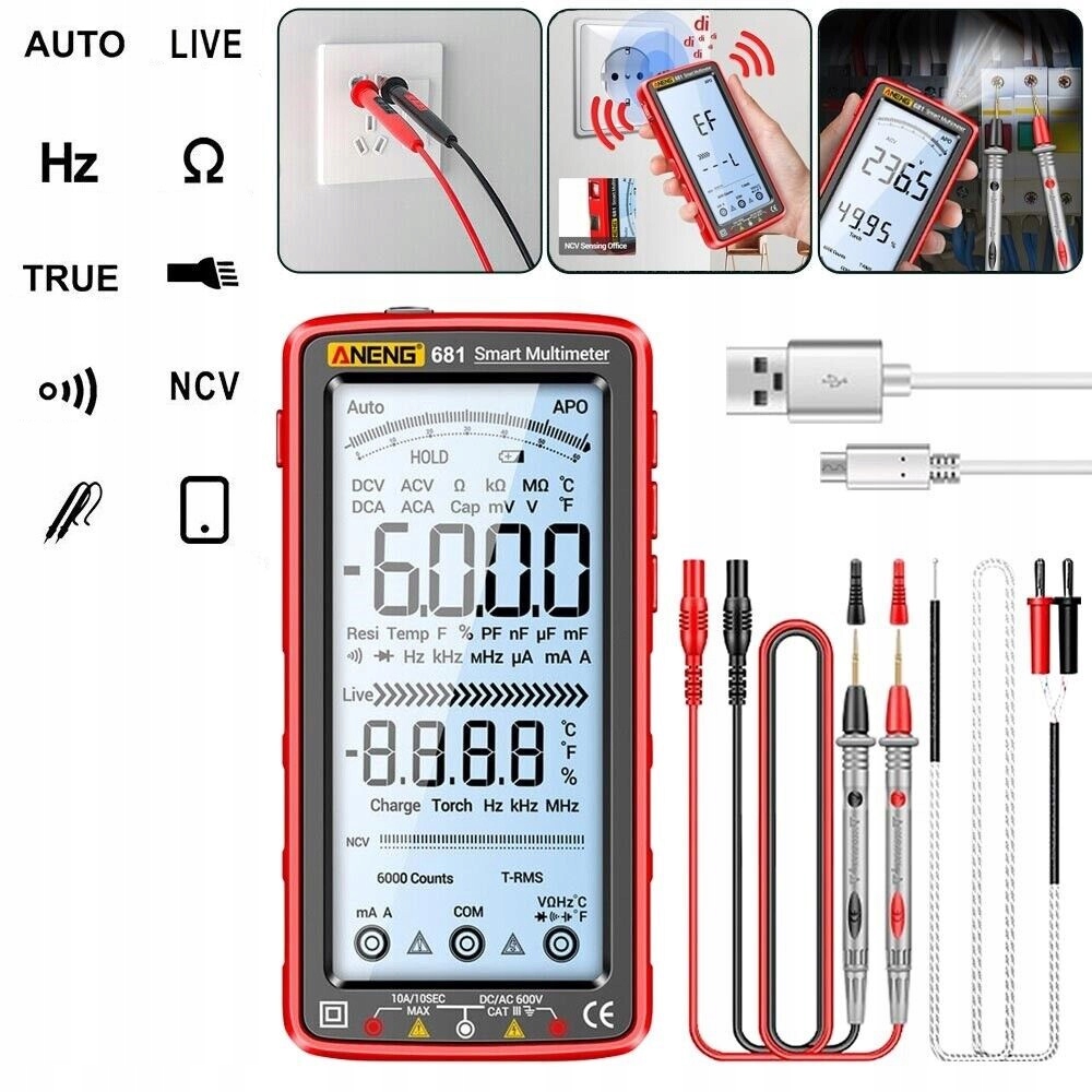 MULTIMETR CYFROWY ELEKTRYCZNY MIERNIK PRĄDU LCD TESTER NAPIĘCIA AC/DC Marka inna