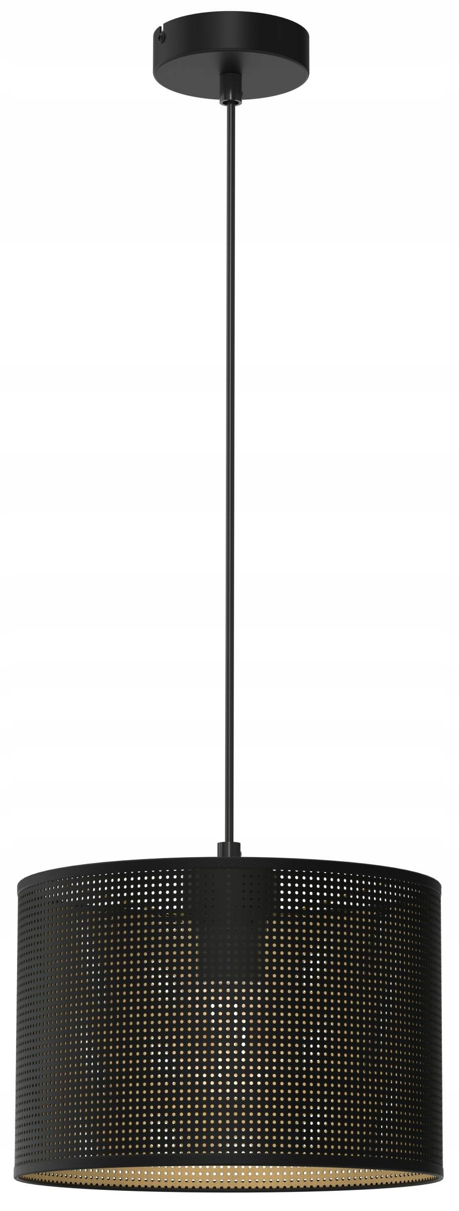 Závěsná stropní lampa Loft Shade černá, zlaté stínidlo 1xE27 25 cm, moderní