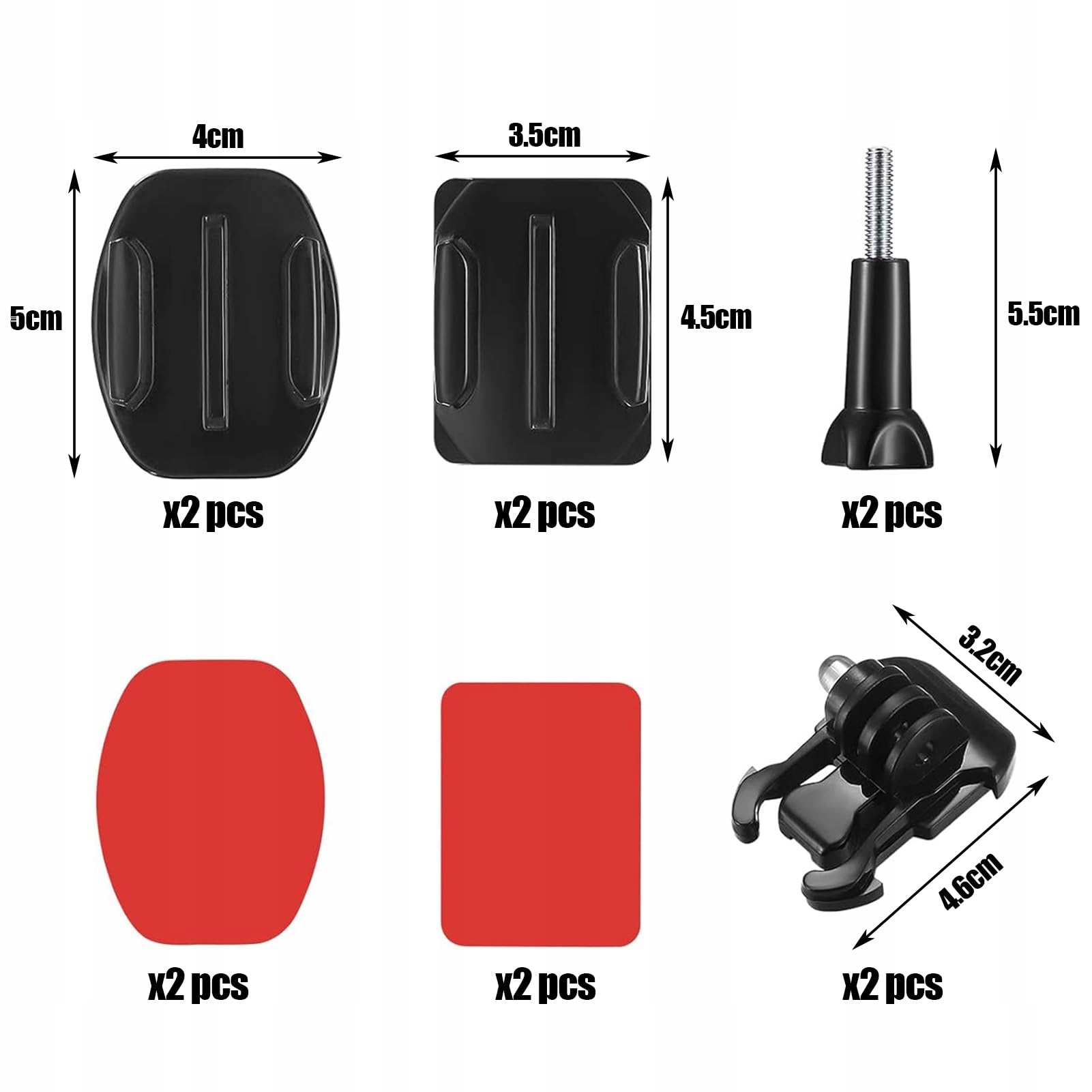 Zestaw 12 Klejonych Uchwytów Do Kamer Sportowych GoPro Na Kask LIBAIDZ — miniatura 2