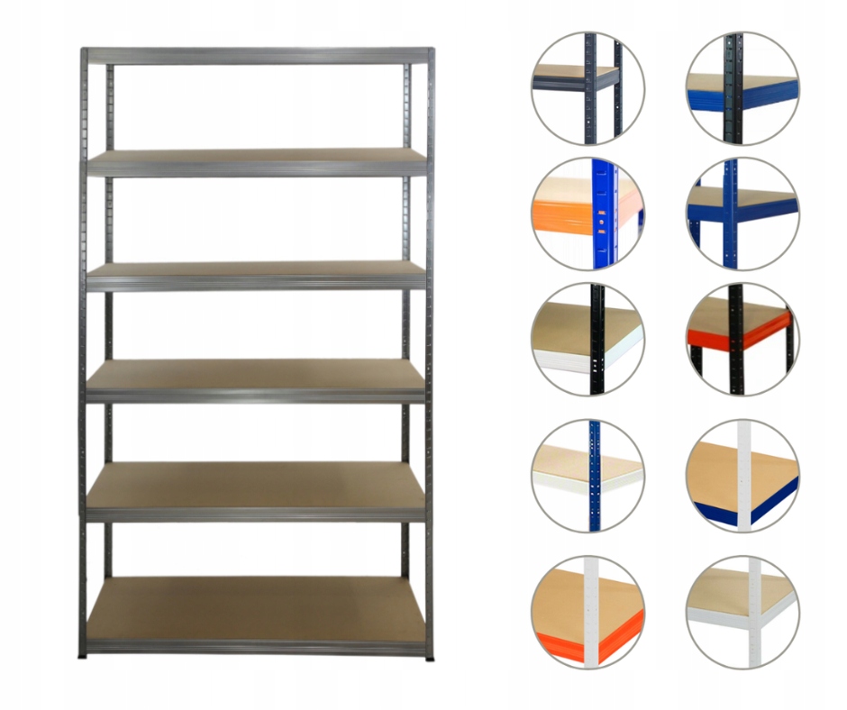 Kovový regál pozink garážový skladový regál Helios 213x120x45 6x275 kg
