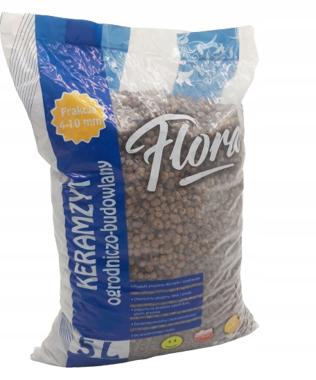 KERAMZYT OGRODNICZY 5L DROBNY DO DONICZEK 4-10 mm Marka Flora