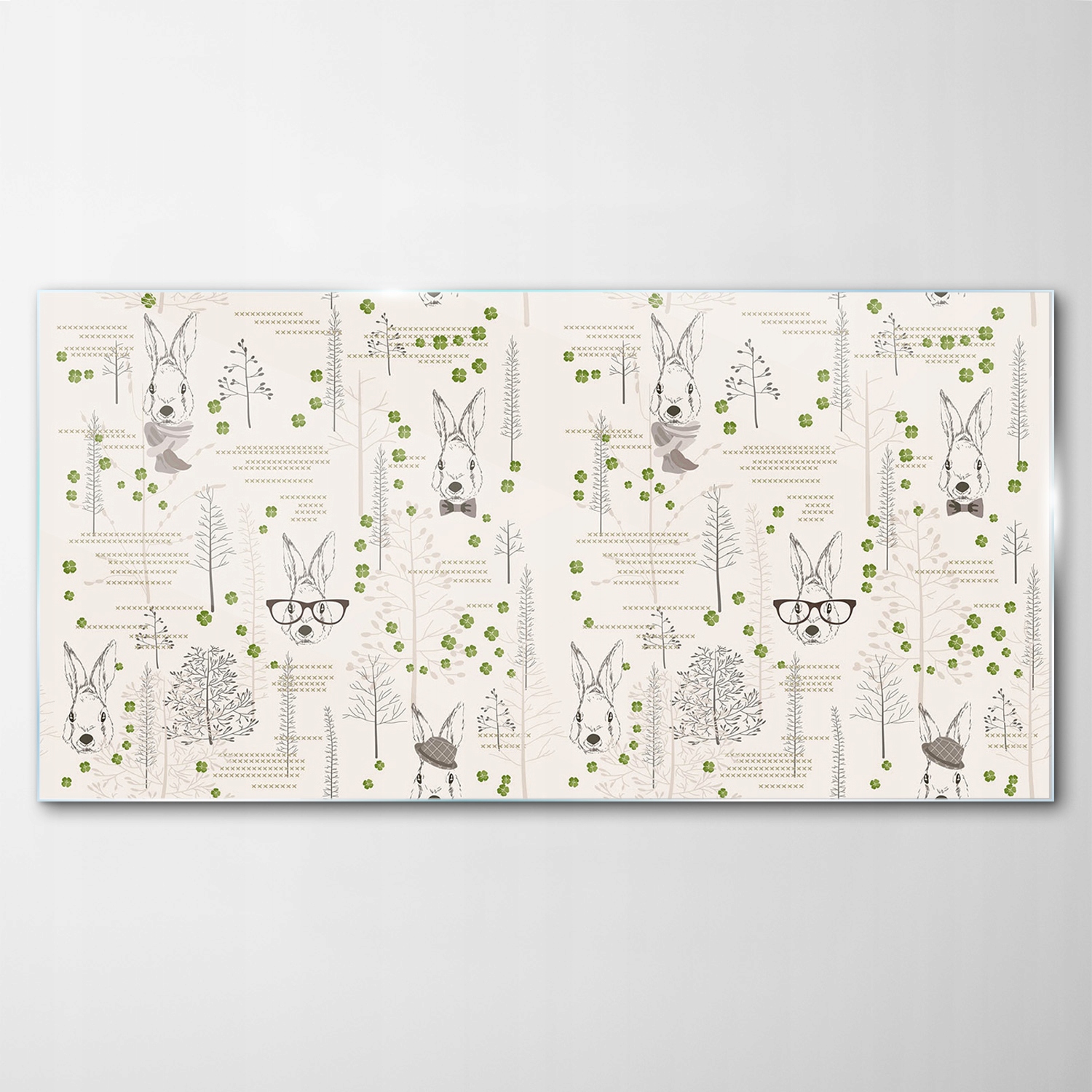 

Obraz Szklany Dekor Króliki Zwierzęta Wzór 120x60