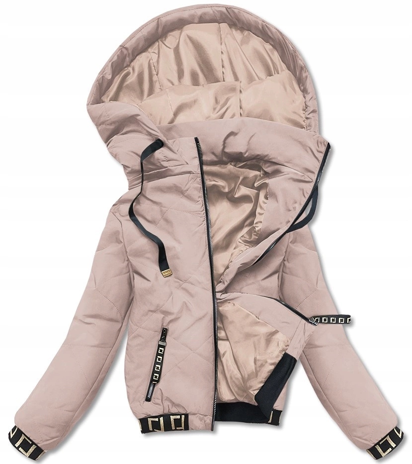 Bunda S Ozdobnými Lemami B8098 Světle Béžová XL (42)