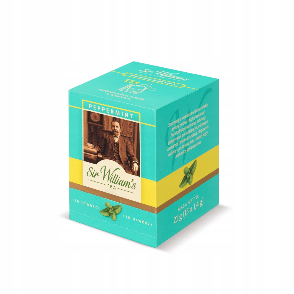 Sir William's Tea Peppermint – zelený čaj – 15 sáčků