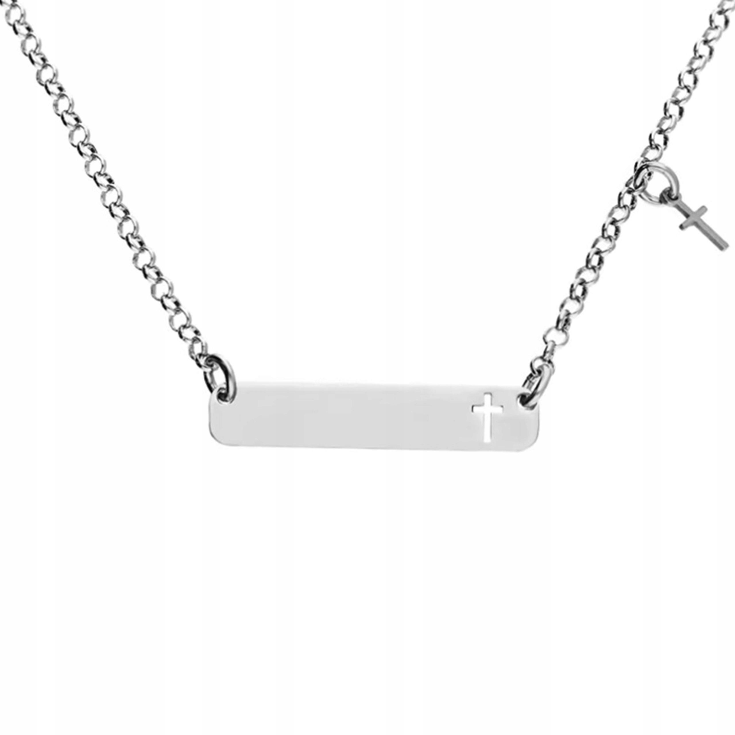 Náhrdelník ze stříbra 925 s plechem a křížkem bez kamenů dárek stříbro