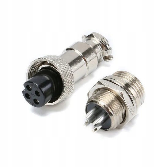 Złącze przemysłowe mini GX12-4T 4pin wtyk gniazdo