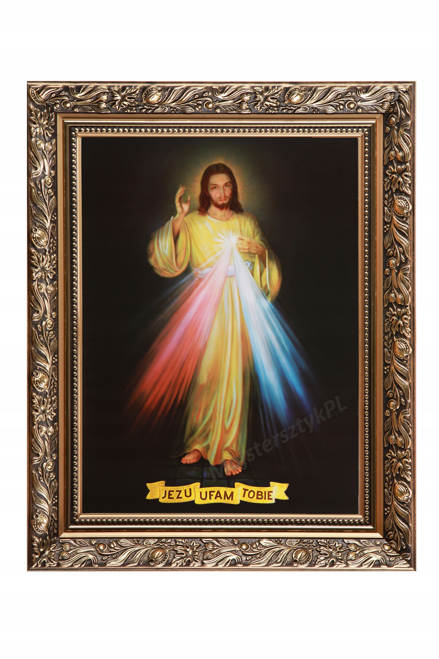Obraz Ježíši, důvěřuji Ti Boží Milosrdenství, zlatý rám