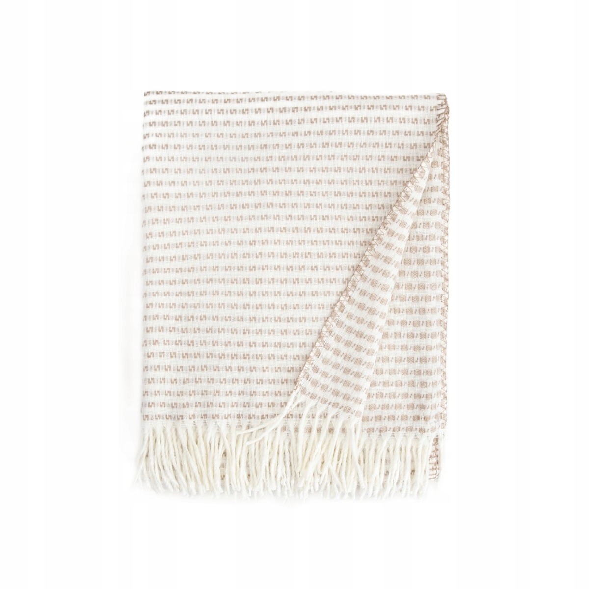 Deka Sorbo s třásněmi a strukturovaným béžovým vzorem 150 x 200 cm Homla