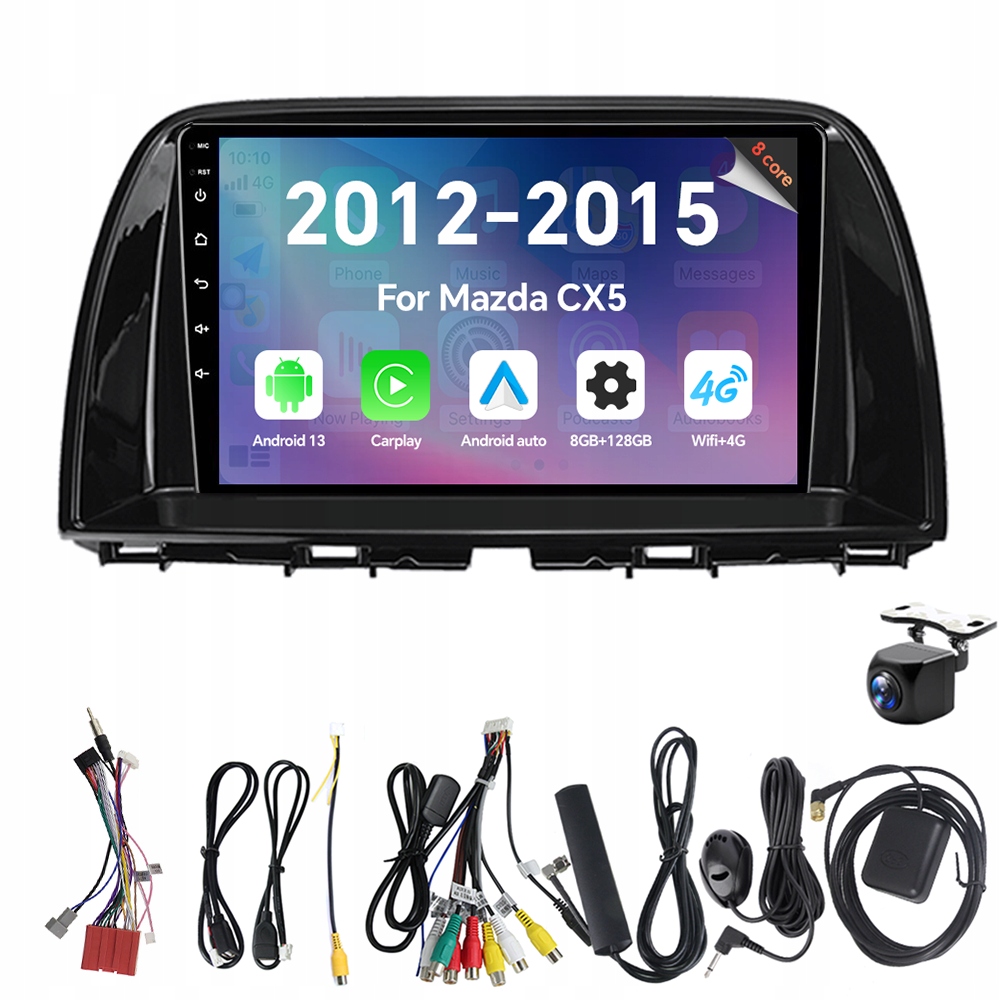 Autorádio Eunavi 2Din s Androidem 13 a 2DIN pro Mazda CX5 CX-5 CX 5 2012-2015 s Carplay