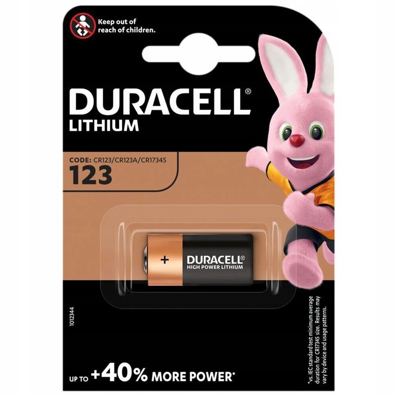 

1 x bateria litowa Duracell Photo CR123 DL123A 123
