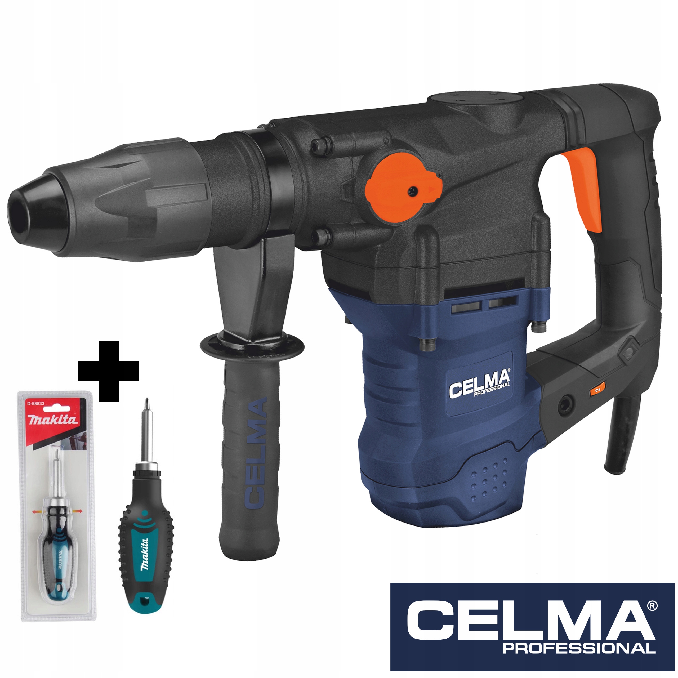 Sada Kombinované vrtací-sekací kladivo Celma Pro PRWg40GEO šroubovák Makita 3LET Gw!