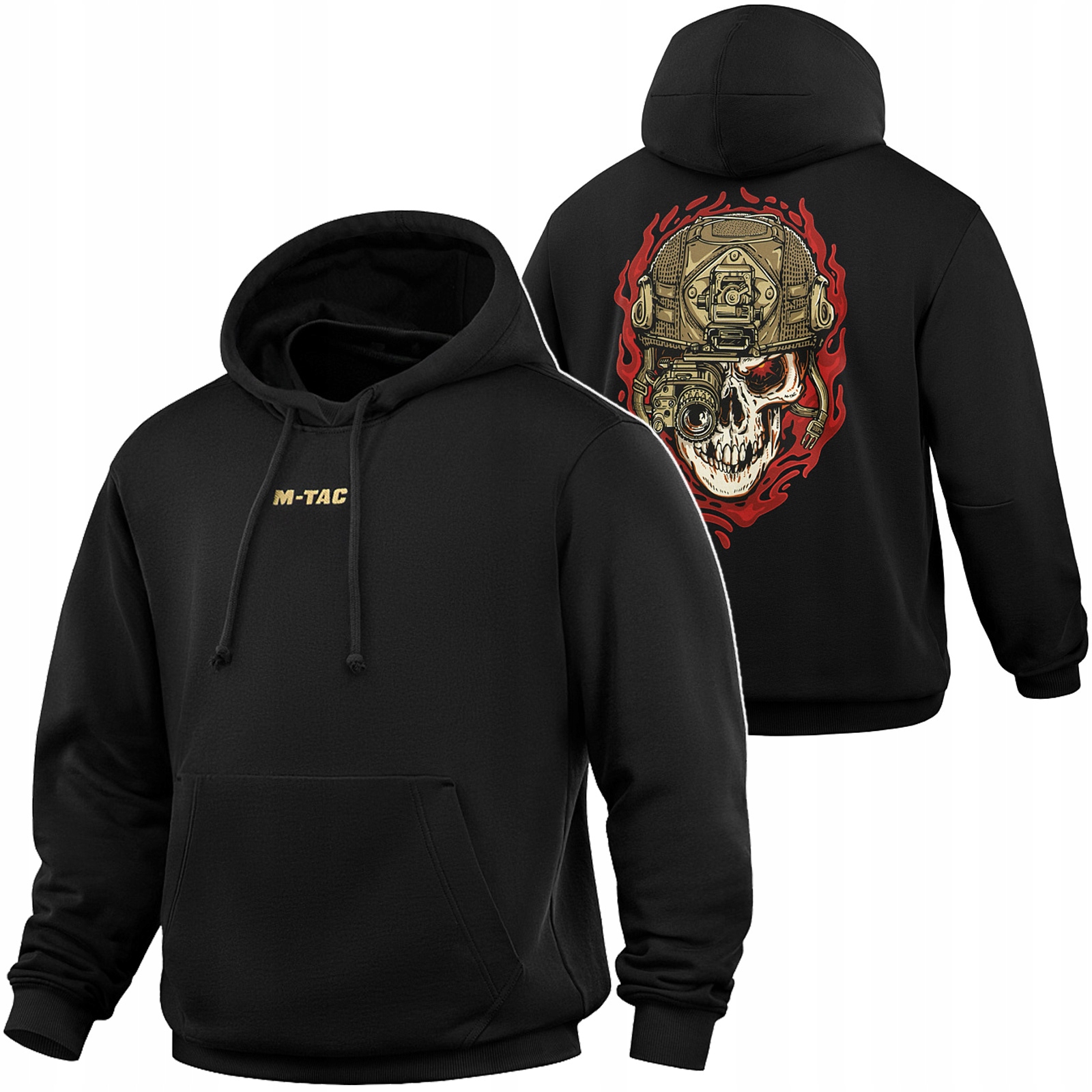 Pánská mikina s kapucí M-tac Worn to the Bone, černá, velikost M