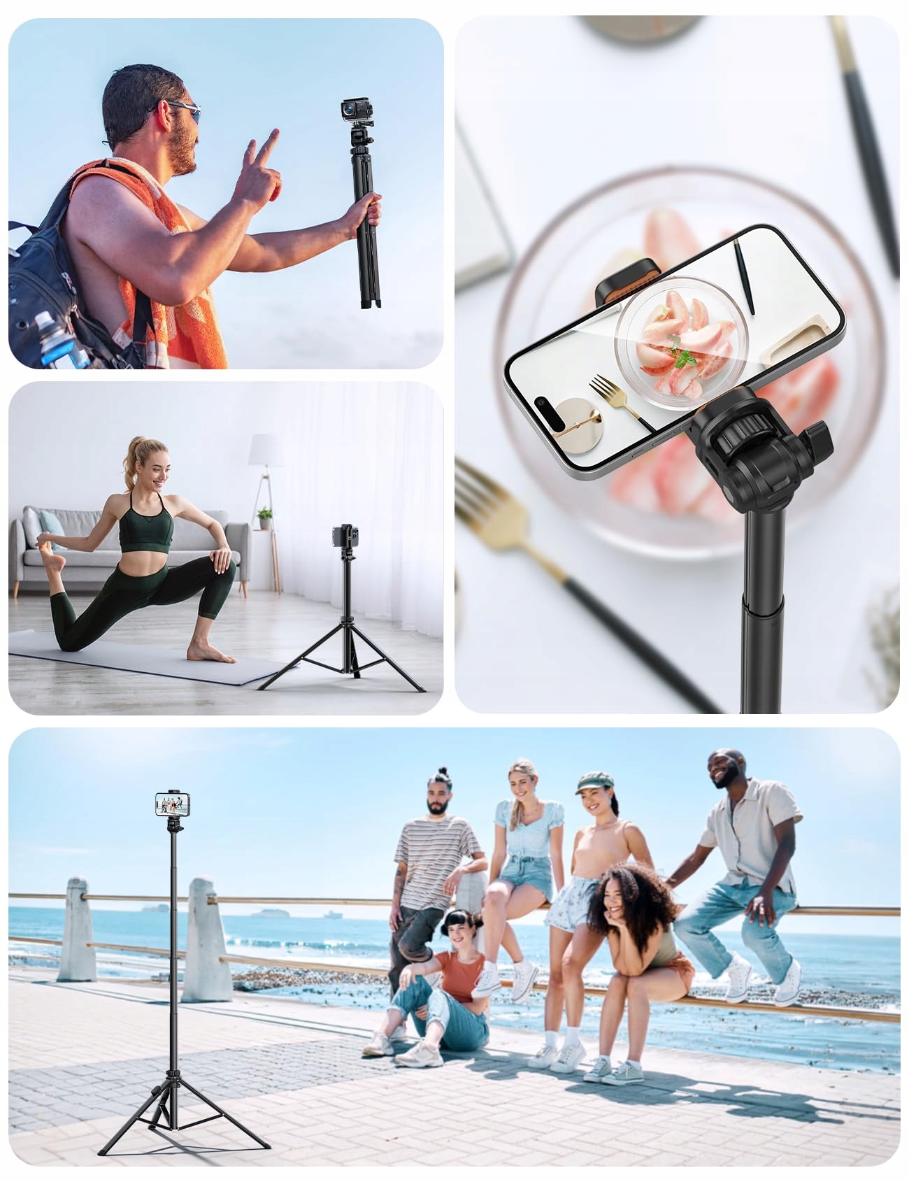 YUMAZLA Statyw Selfie Stick 180cm Do Smartfonów iPhone Samsung — miniatura 7