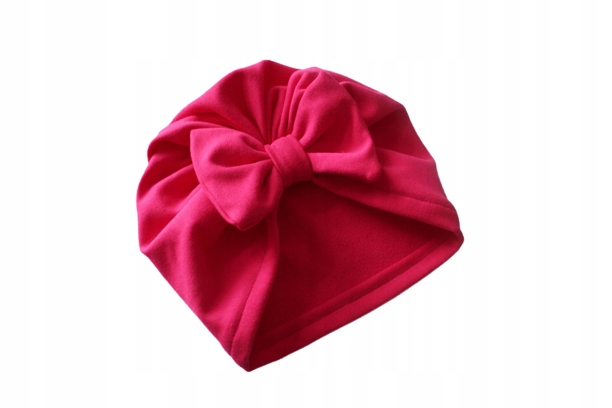 

Czapka turban fuksja mocny róż kokardka 36-38