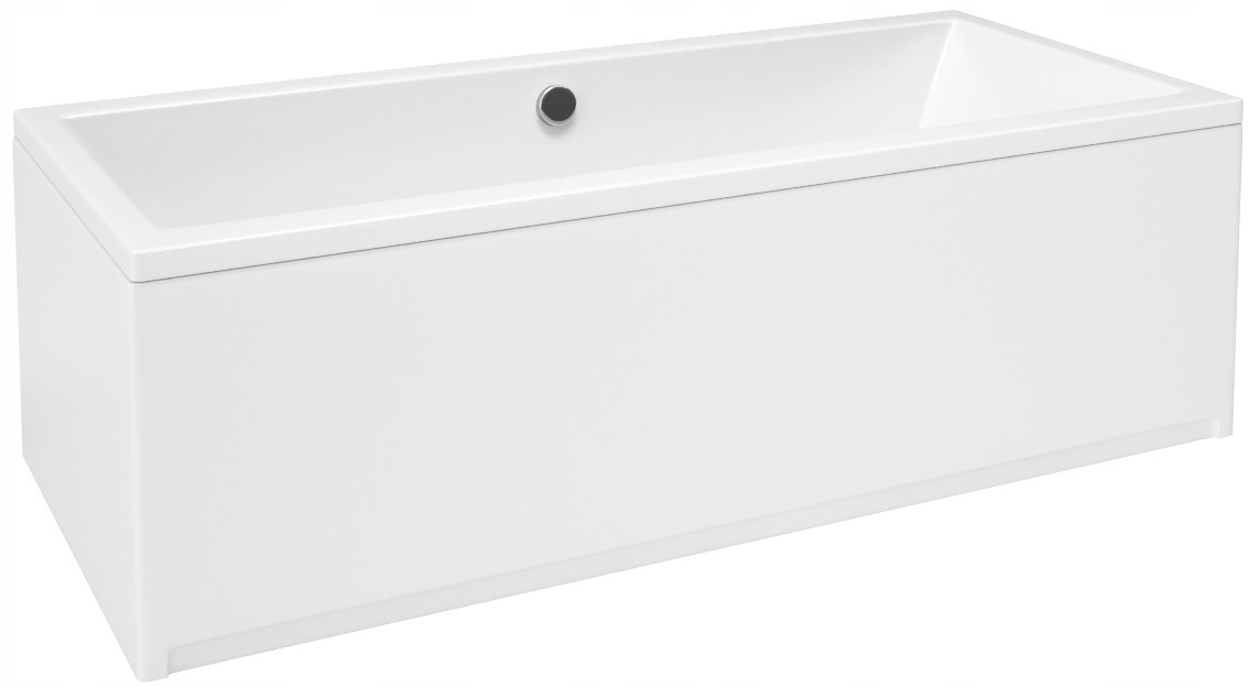 Obdélníková Vana S Krytem Sifonu Akrylová Bílá Quatro Duo 160X75