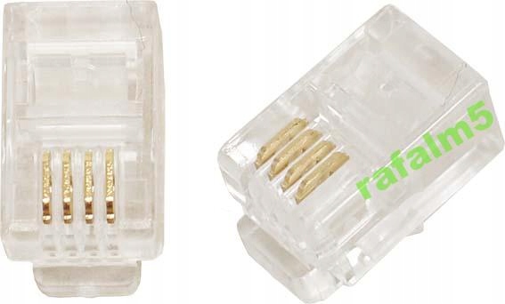 WTYK telefoniczny 4p4c RJ11 do zaciskania 10sztuk