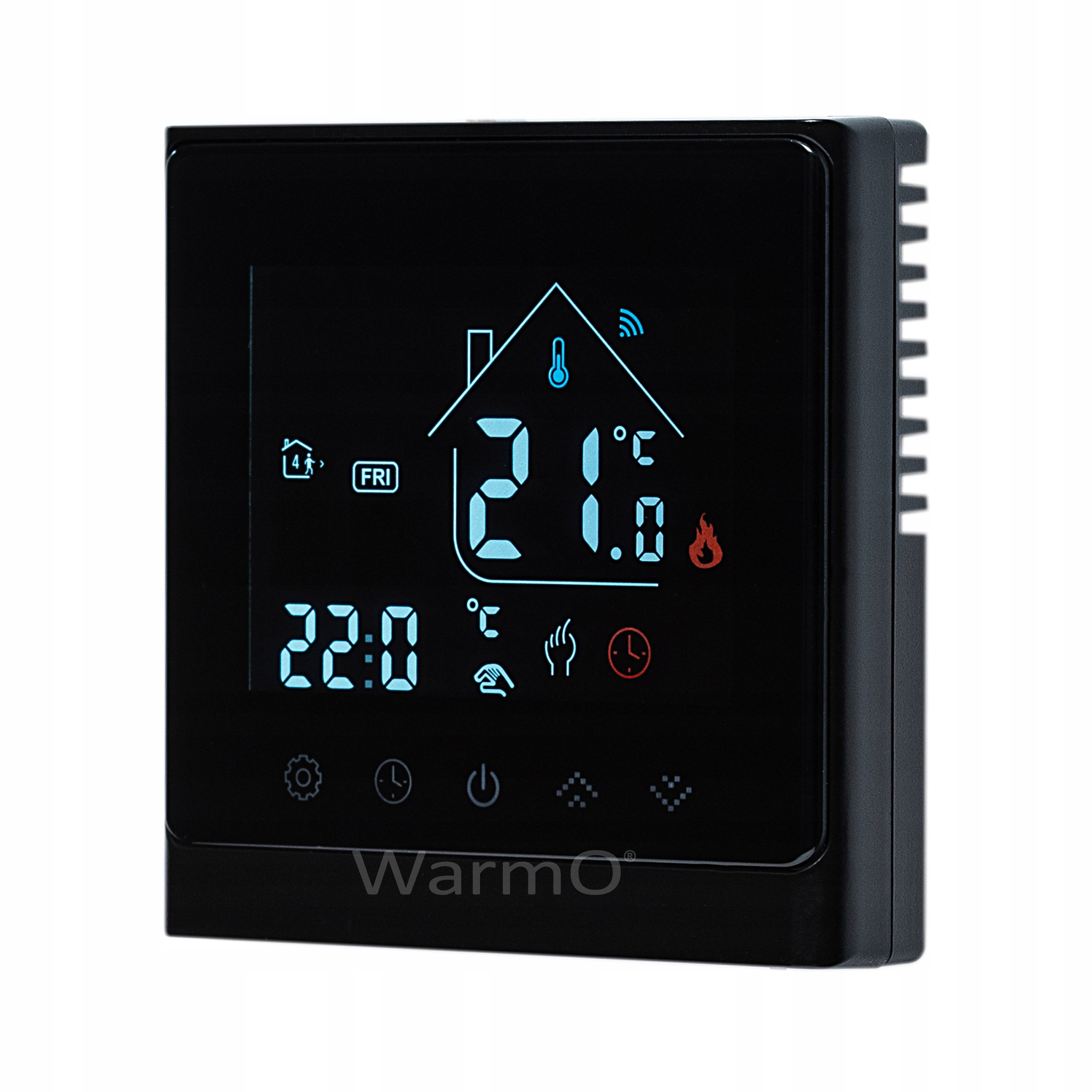 Izbový Regulátor Teploty WarmO E40b Wifi Termostat Čierny