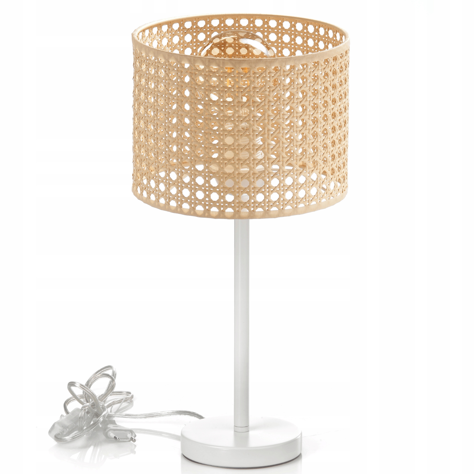 Noční Lampa Stolní Stínidlo S Dírkami Ratanová Přírodní Ratan