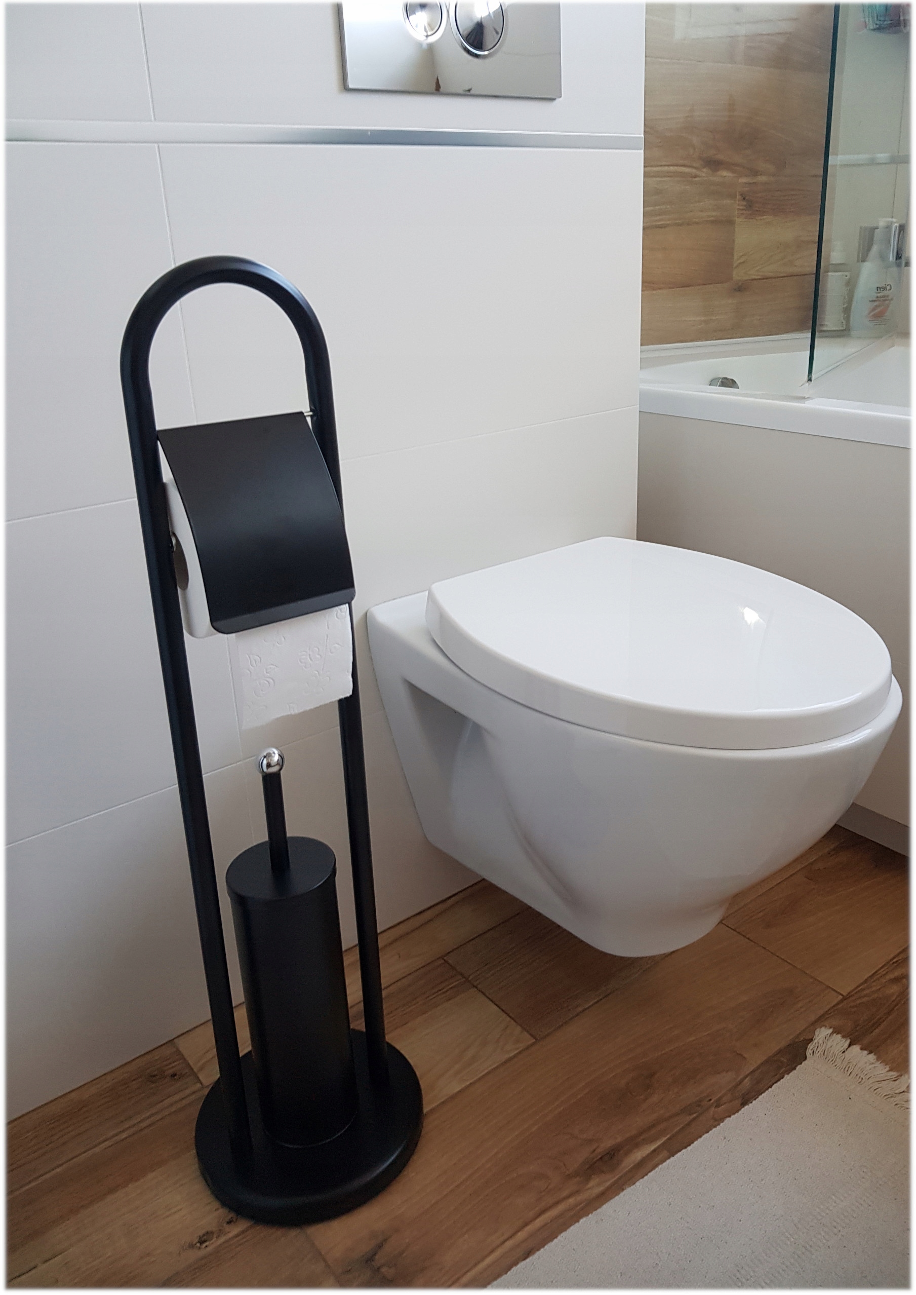 STOJAK WC NA PAPIER TOALETOWY CZARNY SZCZOTKA Marka Brunbeste