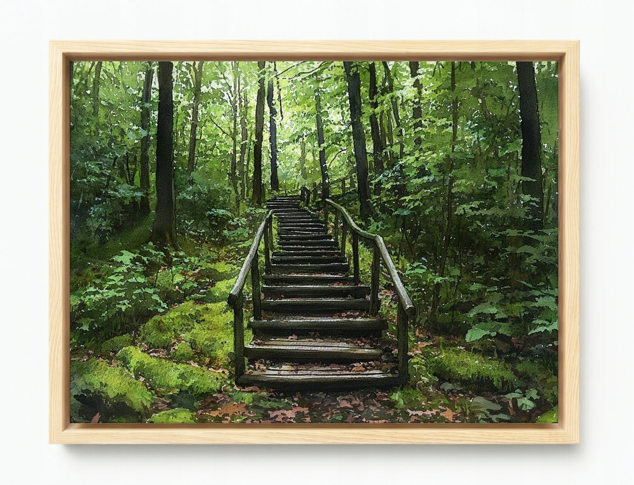 Obraz Rám Americký Box Krajina Kopec Les Stromy Schody Stezka 80x60