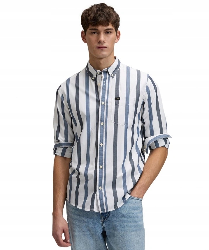 Pánská košile Lee Button Down Tonal Rivet Navy Stripe 112376576 XL