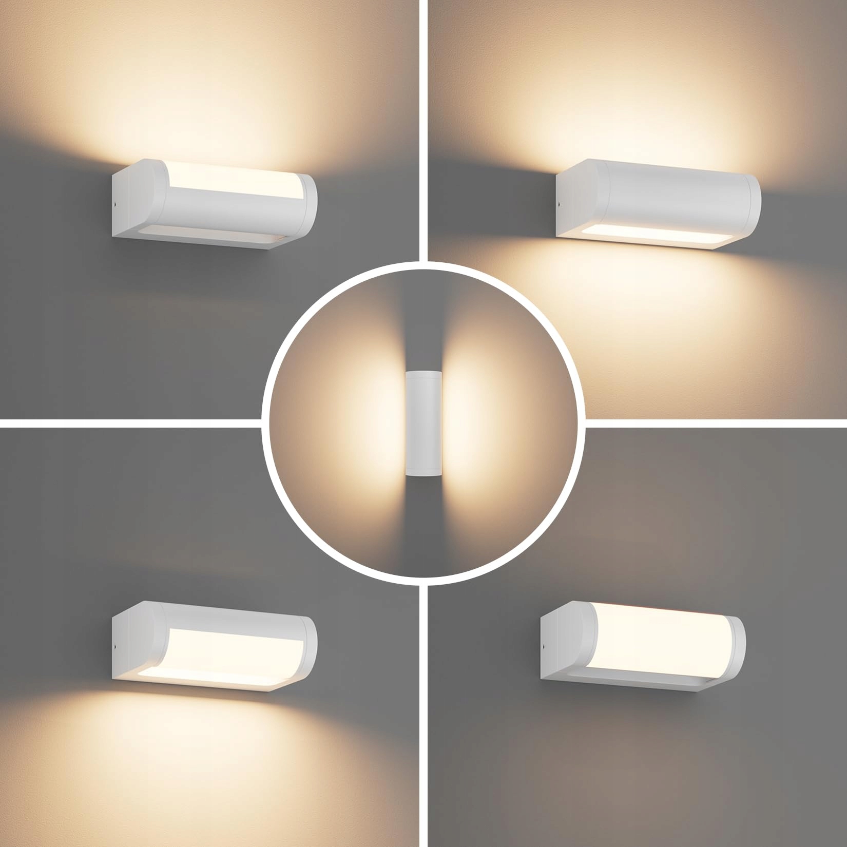 Lampa Zewnętrzna LED Kinkiet Wodoodporny Do Ogrodu Tarasu Biała 18W IP65 K- — miniatura 2