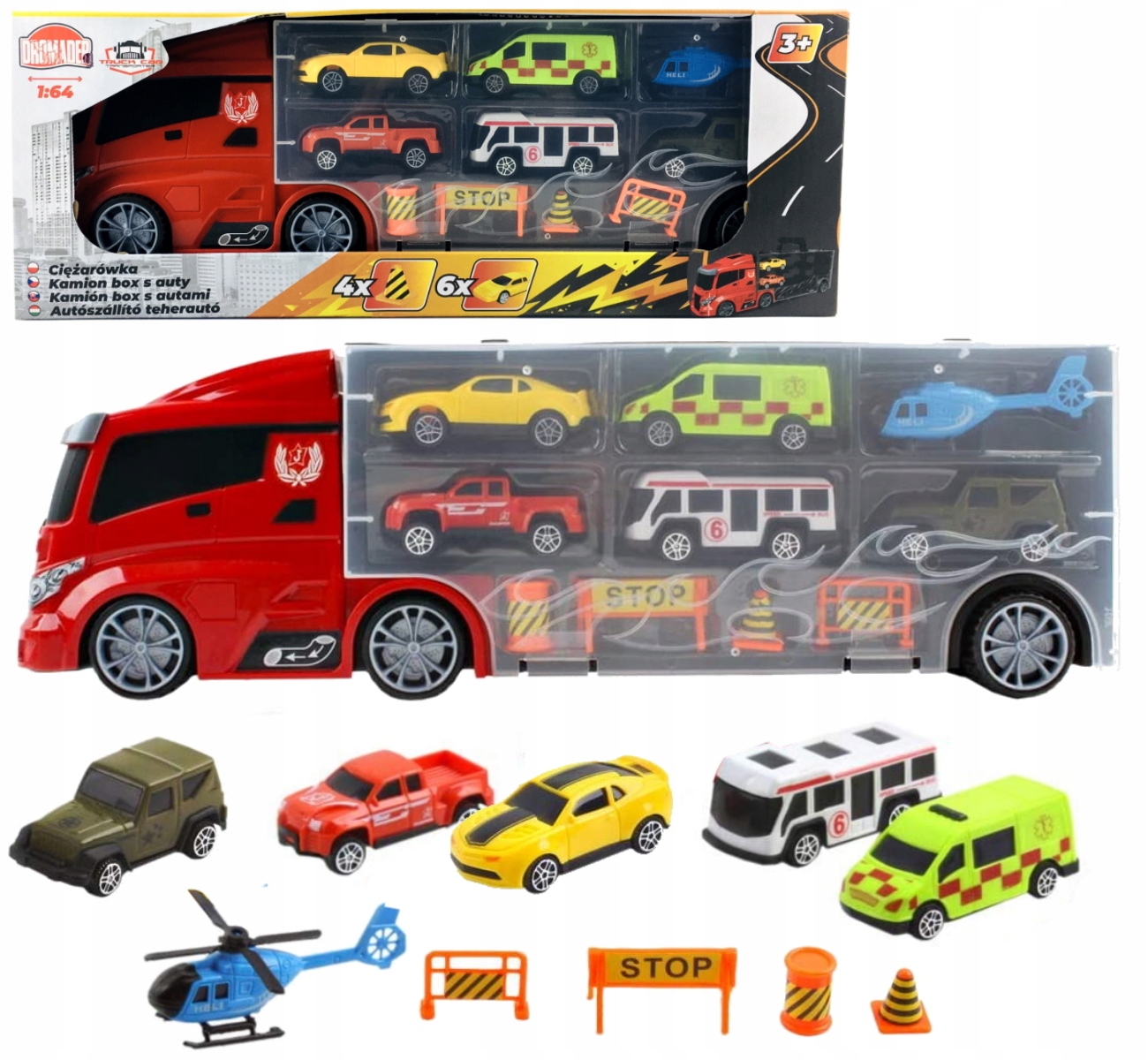 CIĘŻARÓWKA TIR NA AUTA WYRZUTNIA RESORAKI