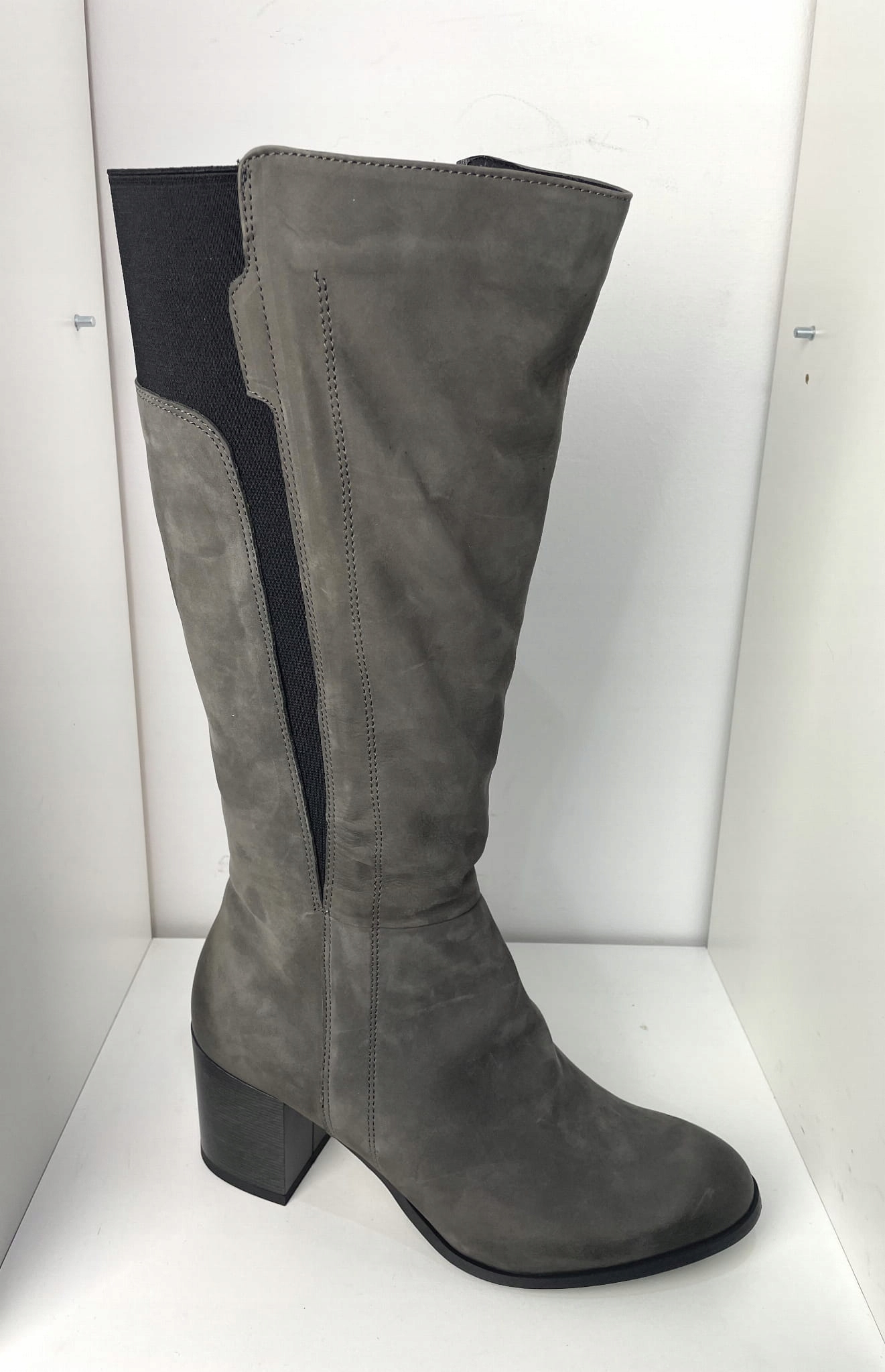 Dámské kožené kozačky Higo 2038 Popiel 41, Popiel