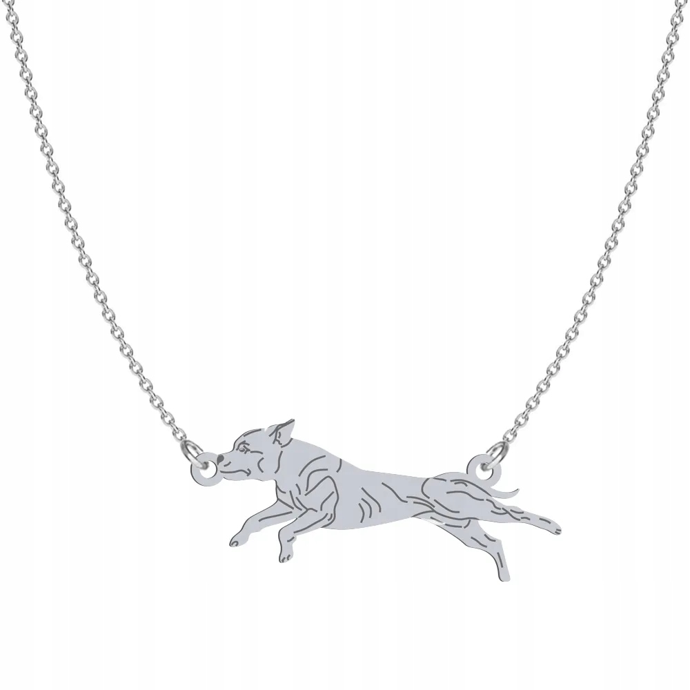 Stříbrný náhrdelník se stafordšírským bulteriérem Stříbro 925 Žena Gravírování