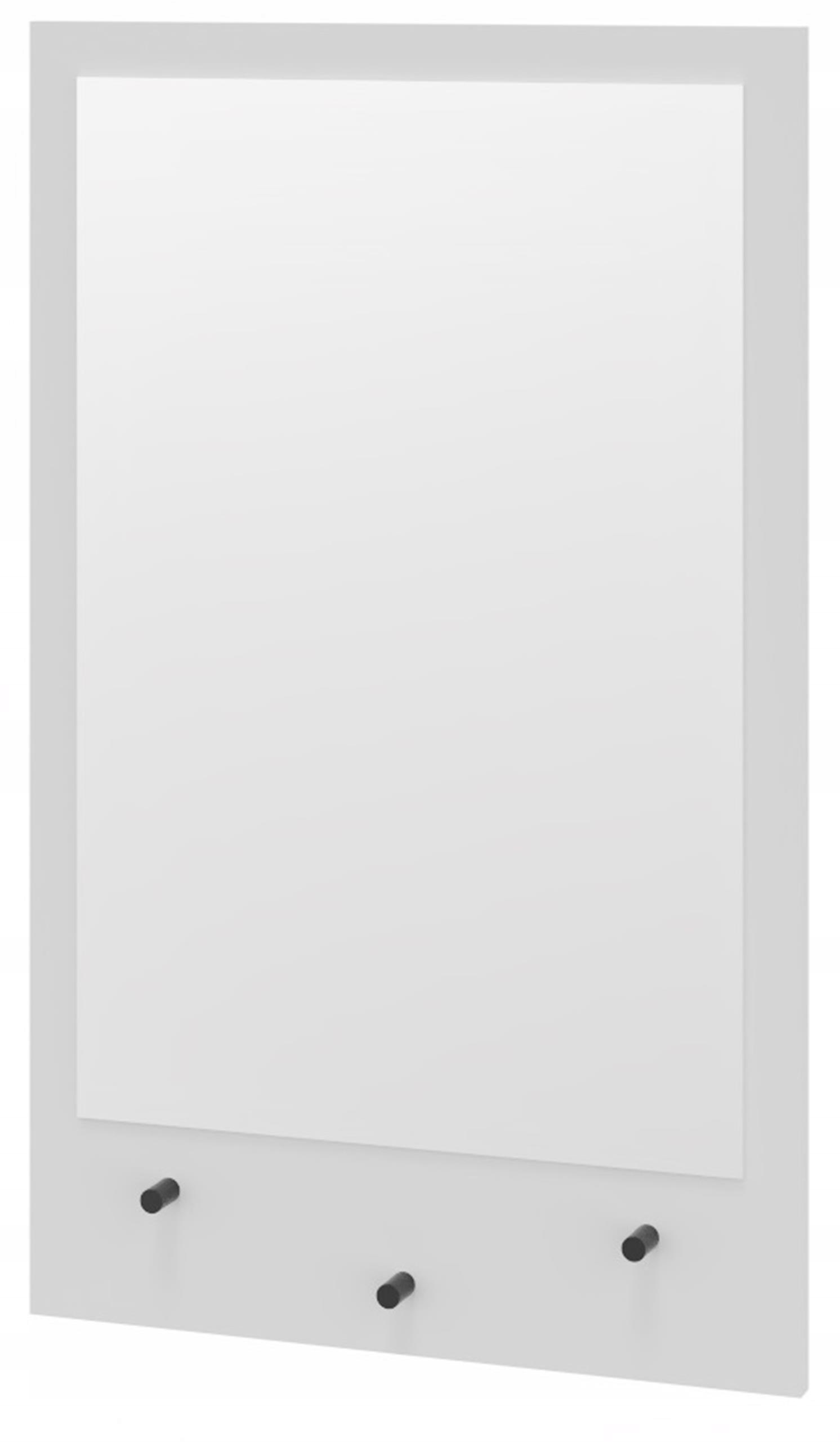 Белое зеркало DOTTI с вешалками для прихожей